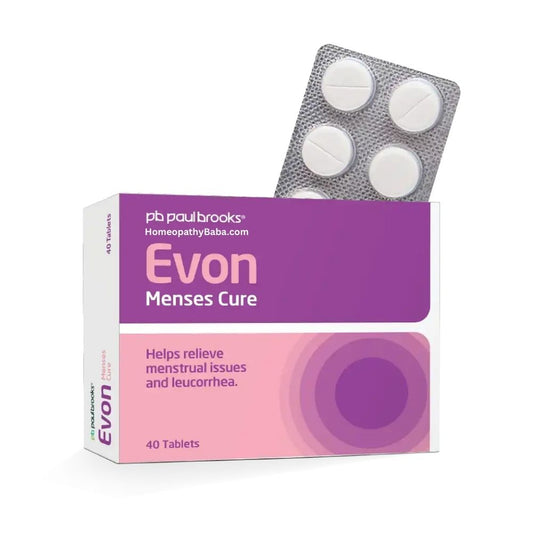 Paul Brooks Evon Tablets  packaging with tablets on a white background

