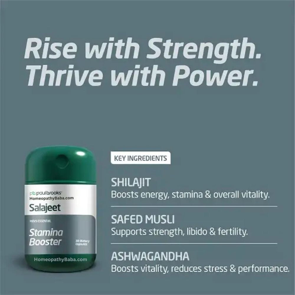 Paul Brooks Salajeet Capsules for male vitality and stamina support | HomeopathyBaba.com
