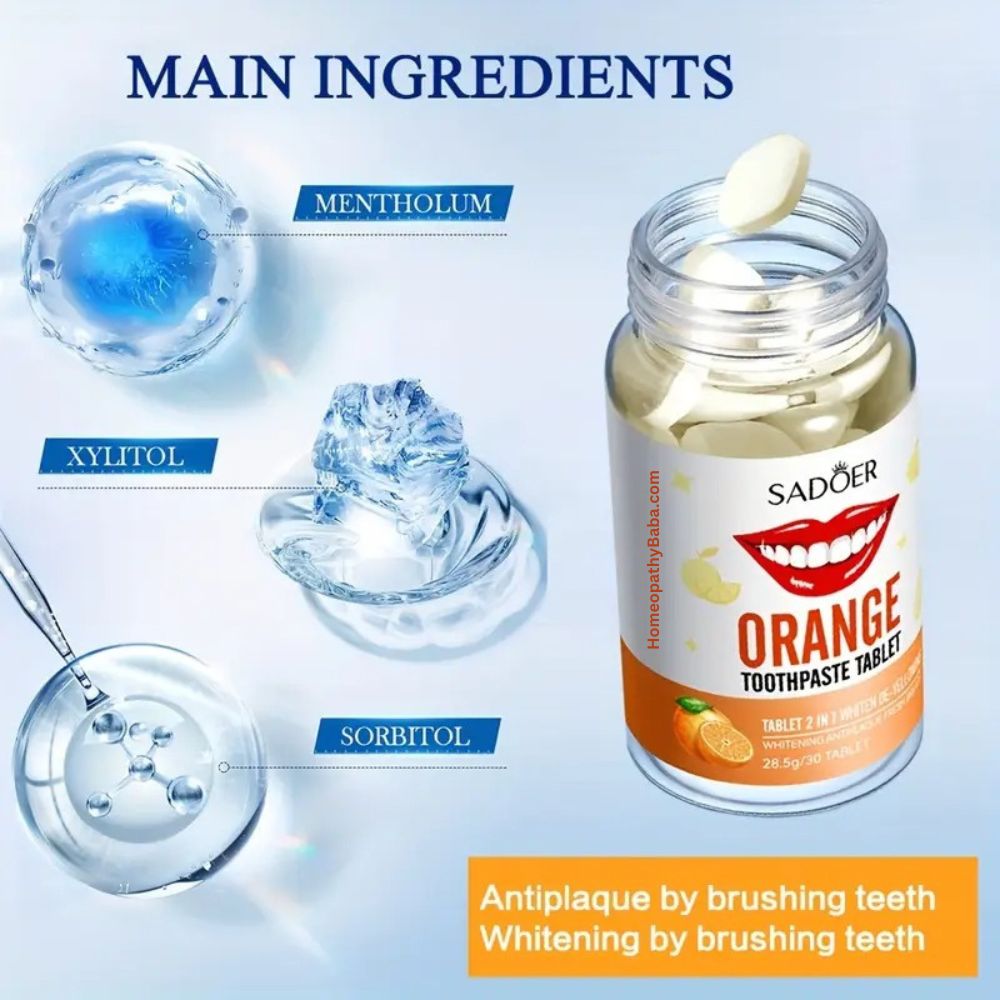 Sadoer Orange Toothpaste Tablets