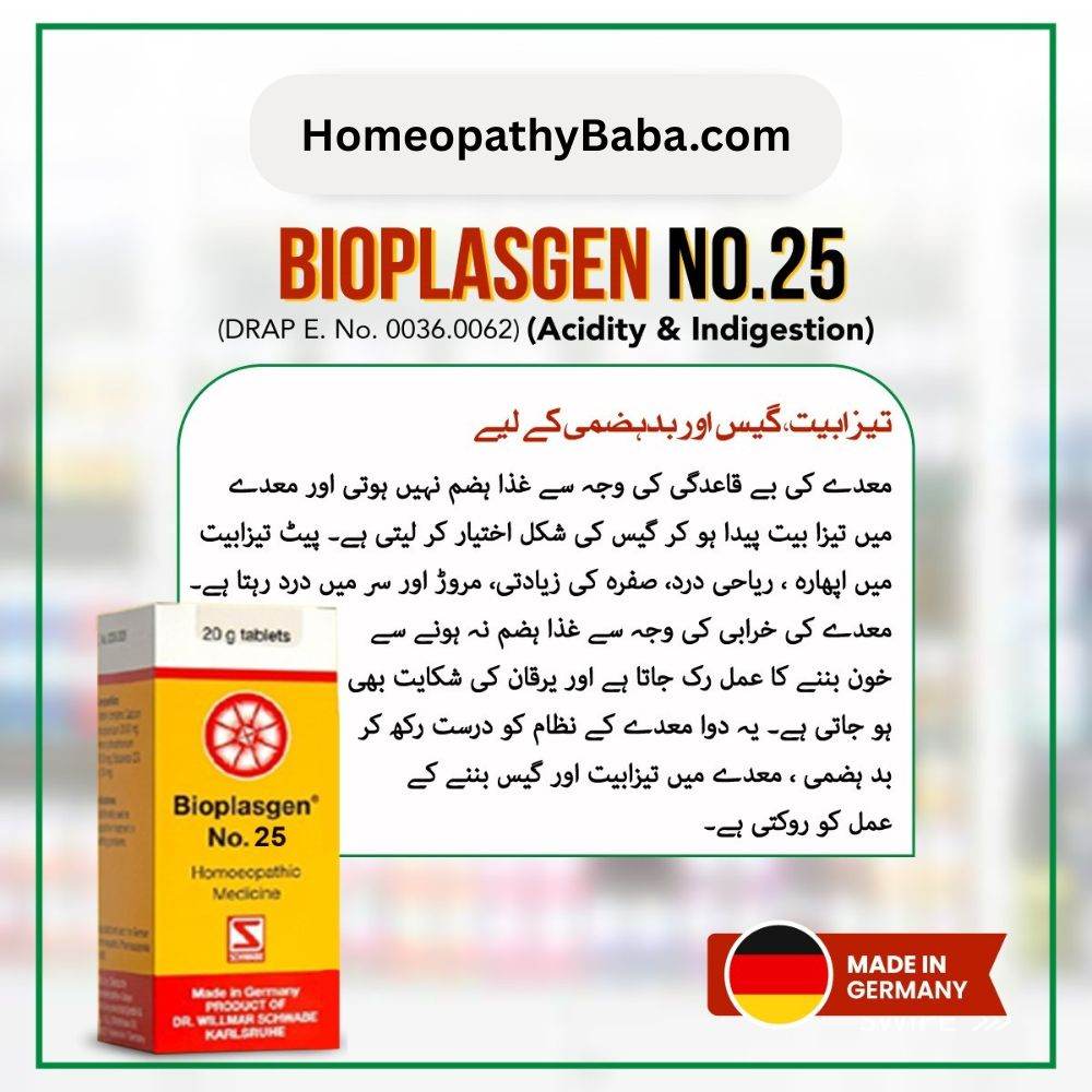 Schwabe Bioplasgen 25 (Acidity, Flatulence & Indigestion) - HomeopathyBaba.Com