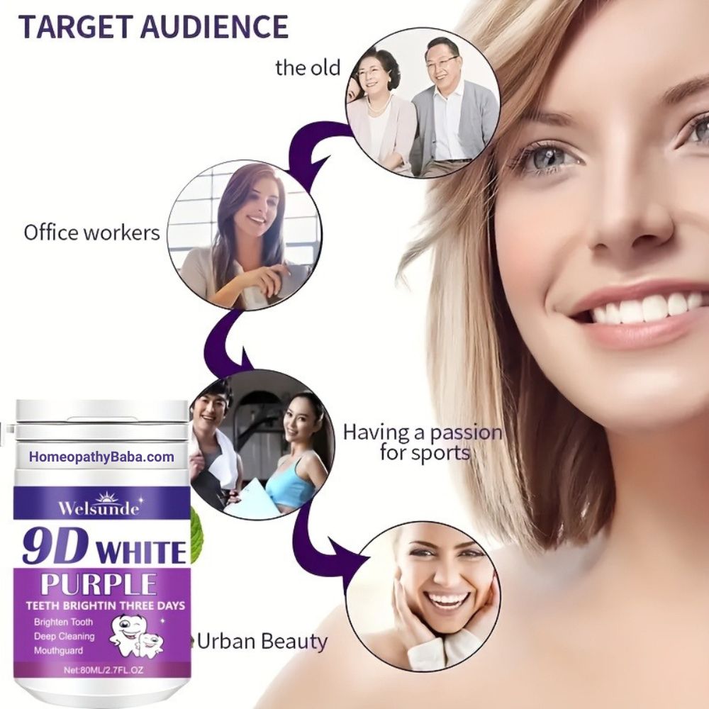 Welsunde 9D White Purple Tooth Powder | Brilliant 7-Day Smile Brightener