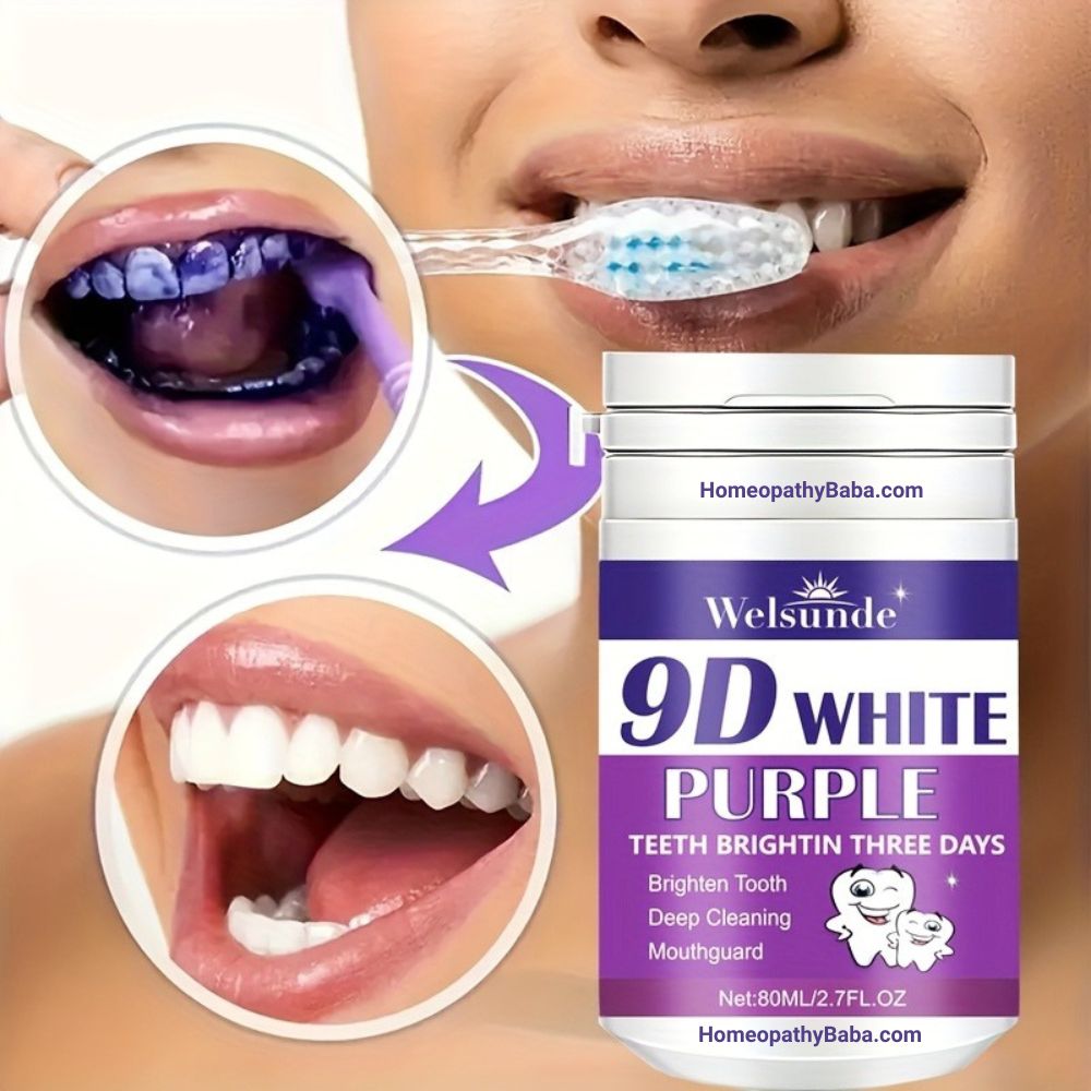 Welsunde 9D White Purple Tooth Powder | Brilliant 7-Day Smile Brightener
