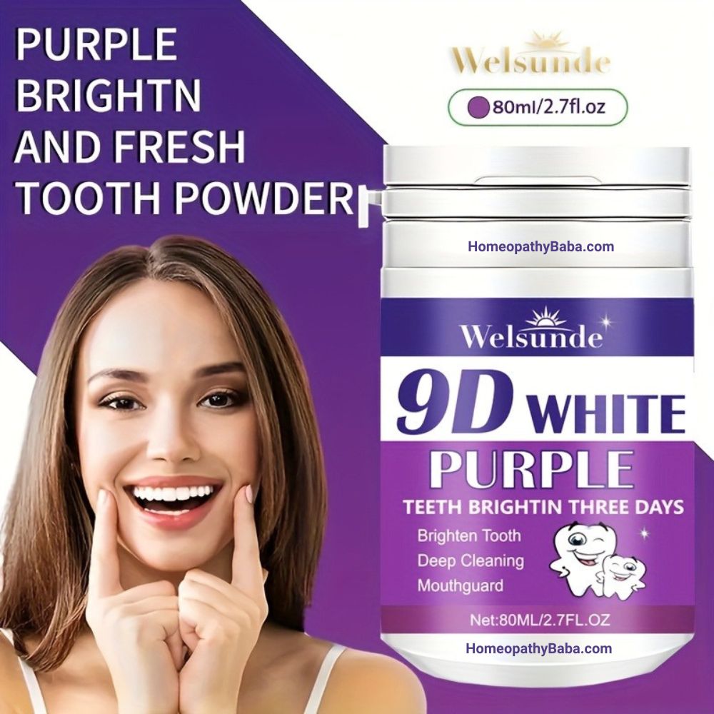 Welsunde 9D White Purple Tooth Powder | Brilliant 7-Day Smile Brightener