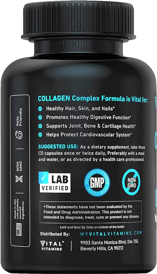Vital Vitamins Complete Multi Collagen Complex - Premium Collagen Pills for Enhanced Health & Wellness (2)